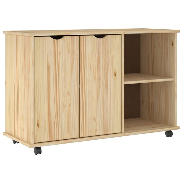 vidaXL Cabinet roulant Marron 100 x 39 x 65 5 cm Bois de Pin Massif