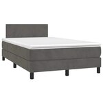 vidaXL Sommier à lattes de lit avec matelas LED gris foncé 120x190 cm
