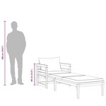 vidaXL Chaise longue avec coussins gris foncé Bois d'acacia solide