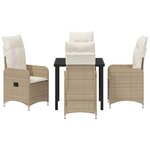 vidaXL Ensemble de salle à manger pour jardin 5 Pièces Beige Poly rotin