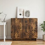 vidaXL Buffet Chêne fumé 89 x 34 5 x 80 cm Bois d'ingénierie