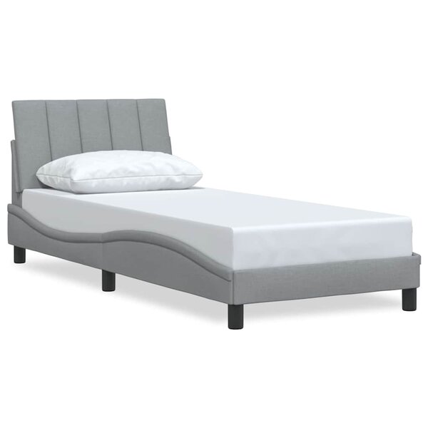 vidaXL Cadre de lit sans matelas gris clair 90x200 cm tissu