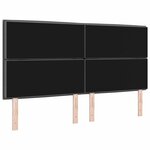 vidaXL Tête de lit LED avec bandes LED Gris foncé 180 cm tissu