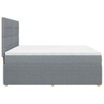 vidaXL Sommier à lattes de lit avec matelas Gris clair 200x200cm Tissu