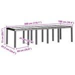 vidaXL Table de Jardin Anthracite 300 x 100 x 73 cm polyrotin