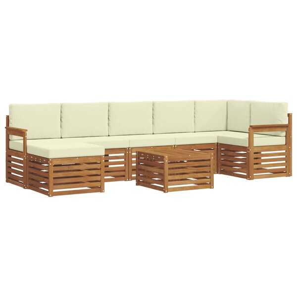 vidaXL Ensemble de canapés d'extérieur 8 pc Naturel et Crème