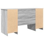 Bureau vidaXL Gris Sonoma 140x49x76 cm en bois d'ingénierie