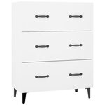 vidaXL Buffet haut Blanc 69 5x34x180 cm Bois d'ingénierie