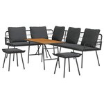 vidaXL Ensemble de canapé de jardin 4 Pièces Noir polyrotin