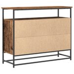 Buffet vidaXL en bois ancien 100x35x80 cm en bois aggloméré et acier