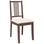 vidaXL Chaises à manger coussins 2 Pièces marron bois massif caoutchouc