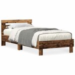 vidaXL Cadre de lit Bois ancien 90 x 200 cm Bois d'ingénierie
