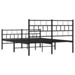 vidaXL Cadre de lit métal sans matelas avec pied de lit noir 120x200cm