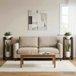 vidaXL Support de Plante 2 pièces Chêne fumé 30 x 30 x 80 cm