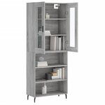 vidaXL Buffet haut Sonoma gris 69 5x34x180 cm Bois d'ingénierie