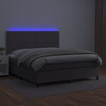 vidaXL Sommier à lattes de lit avec matelas et LED Gris 140x190 cm