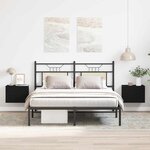 vidaXL Cabinet de chevet avec tiroir 2 Pièces Chêne noir 40 x 30 x 30 cm