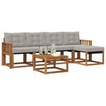 vidaXL Ensemble de canapés d'extérieur 6 pc Naturel et gris clair