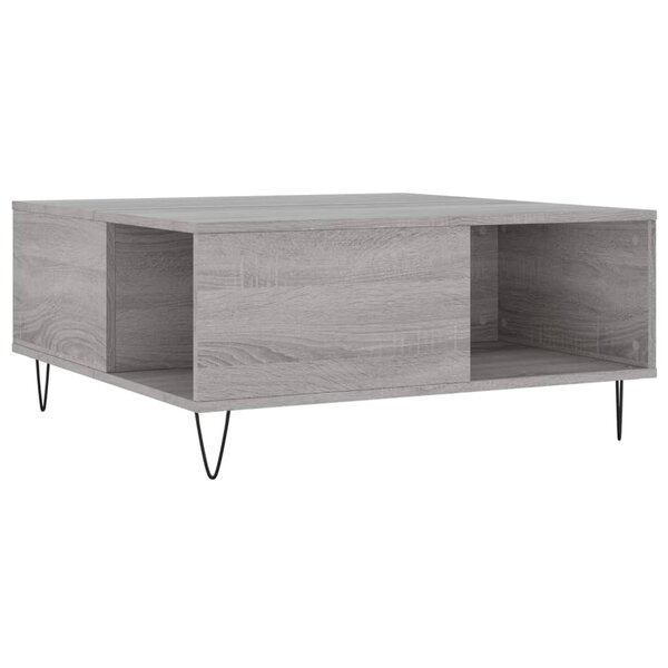 vidaXL Table basse sonoma gris 80x80x36 5 cm bois d'ingénierie
