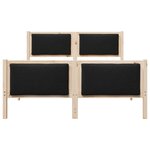 vidaXL Cadre de lit avec tête de lit Noir 135 x 190 cm tissu