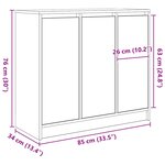 vidaXL Buffet chêne fumé 85x34x76 cm bois d'ingénierie