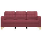 vidaXL Canapé à 3 places Rouge bordeaux 180 cm Tissu
