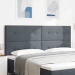 Tête de lit capitonnée gris foncé 200 cm en velours
