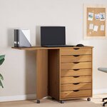 vidaXL Armoire roulante avec bureau MOSS marron miel bois de pin