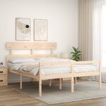 vidaXL Lit pour personne âgée sans matelas 160x200 cm bois massif