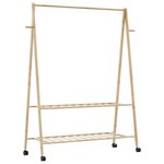 vidaXL Porte-vêtements et étagères roulettes 132x45 5x155 5cm bambou