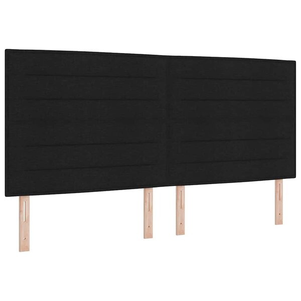vidaXL Lit à ressort LED avec matelas Noir 200 x 200 cm tissu