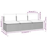 vidaXL Canapé de jardin 3 places avec coussins Gris Résine tressée