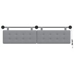 vidaXL Tête de lit suspendue Avec lumière LED Gris clair Tissu