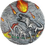 Pièce de monnaie en Argent 10 Dollars g 62.2 (2 oz) Millésime 2024 Fury of Nature DINOSAUR EXTINCTION
