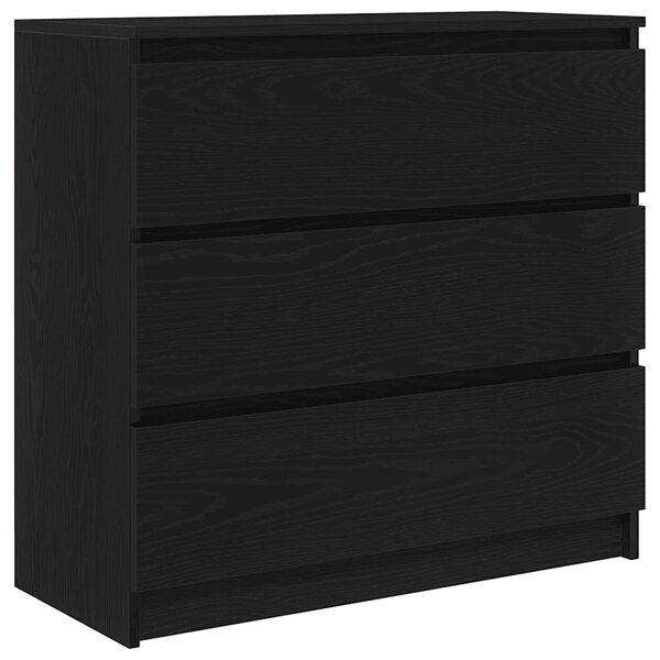vidaXL Buffet chêne noir 80x35x76 cm bois d'ingénierie