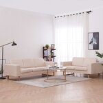 vidaXL Ensemble de canapé 2 Pièces tissu crème