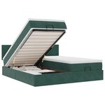 vidaXL Cadre de lit ottoman avec matelas vert foncé 200x200 cm velours