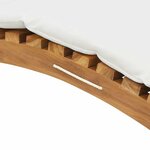 vidaXL Transat Blanc crème 188 x 55 x 59 cm Bois de teck solide