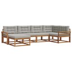 vidaXL Ensemble de canapés d'extérieur 6 pc Naturel et gris clair