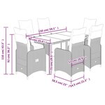 vidaXL Ensemble de bistro de jardin 7 Pièces coussins marron poly rotin