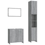 vidaXL Ensemble de meubles de salle de bain 3 Pièces Sonoma gris