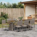 vidaXL Ensemble de salle à manger pour jardin 9 Pièces Gris Poly rotin