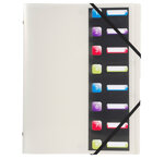 Trieur Crystal 3 rabats avec élastiques et fenêtres 8 compartiments A4 - Couleur aléatoire EXACOMPTA