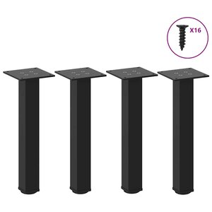 vidaXL Pieds de table basse 4 pièces Noir 42-44 cm Acier