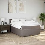 vidaXL Sommier à lattes de lit avec matelas Taupe 140x200 cm Tissu