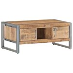 vidaXL Table basse 95x50x40 cm Bois de manguier brut