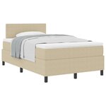 vidaXL Lit à sommier tapissier avec matelas Vert clair gris Petit double Tissu en velours côtelé