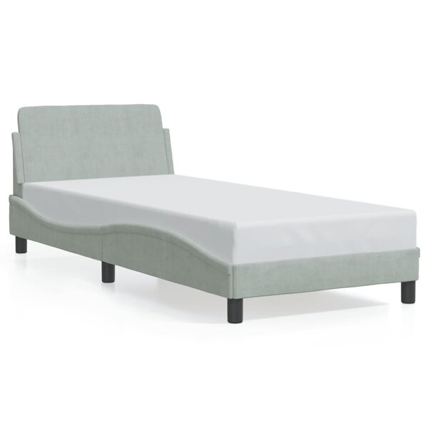 vidaXL Cadre de lit sans matelas gris clair 90x190 cm velours