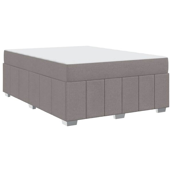vidaXL Cadre de lit avec matelas Taupe 160 x 200 cm tissu