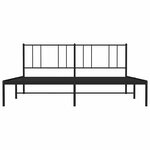 vidaXL Cadre de lit métal sans matelas avec tête de lit noir 200x200cm